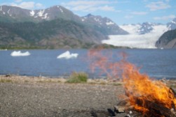Fire at the Glacier Lake